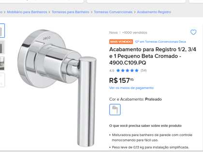 Acabamento para registro