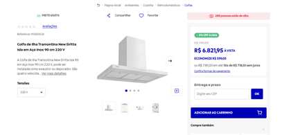 Coifa de Ilha Tramontina New Dritta Isla em Aço Inox 90 cm 220 V