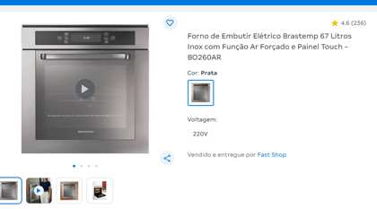 Forno de embutir 67 L inox